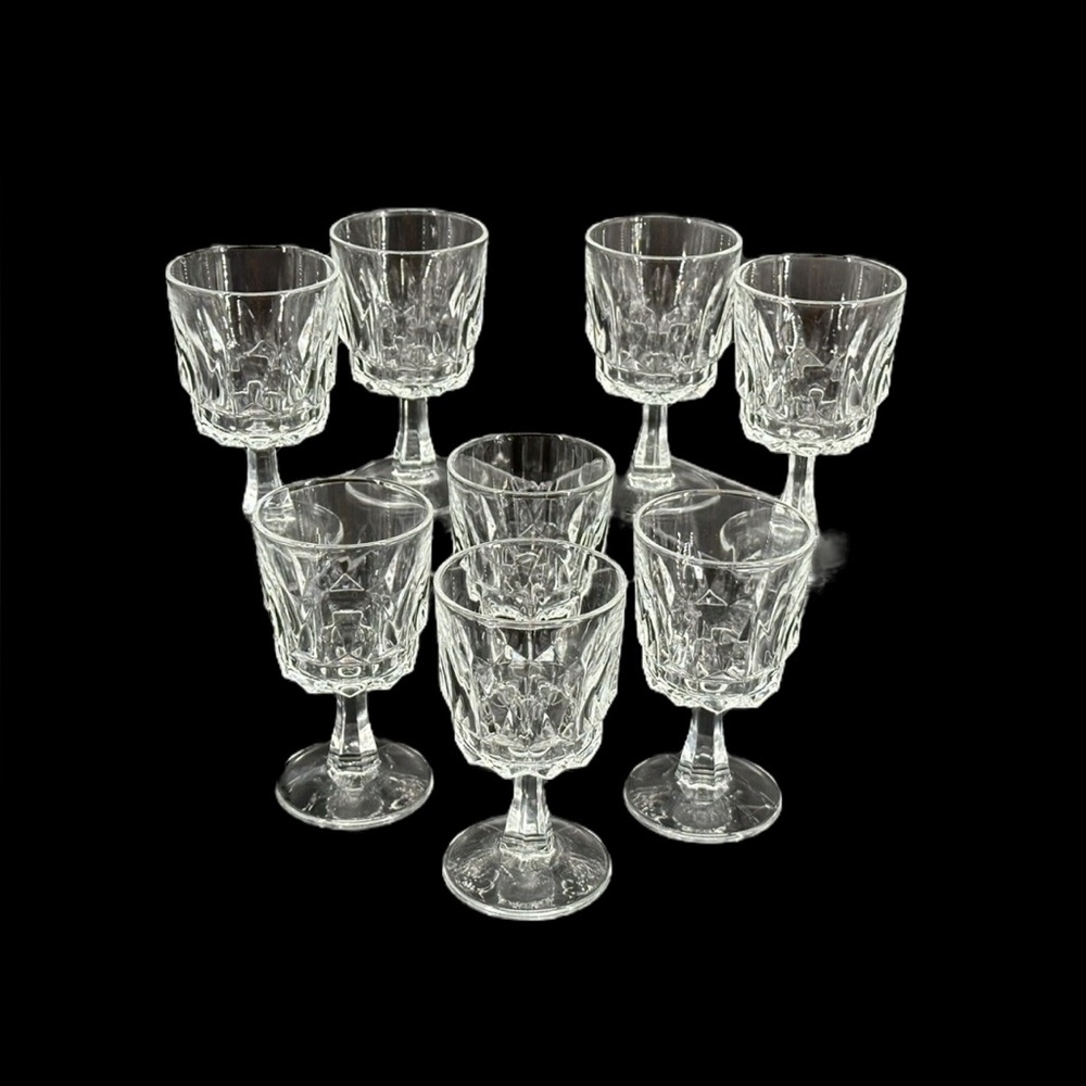 Set Of 8 Prestigede France Glass Goblets. 10 3/4 ounces. Original Box